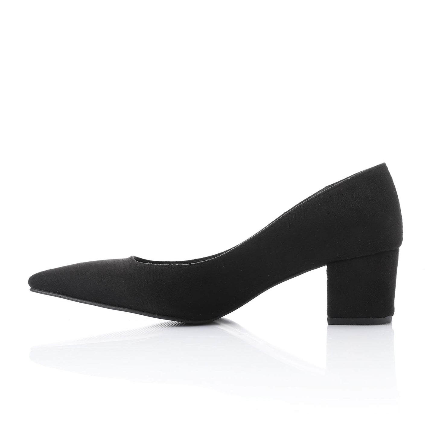 Black Pointed Toe Suede Leather Pumps