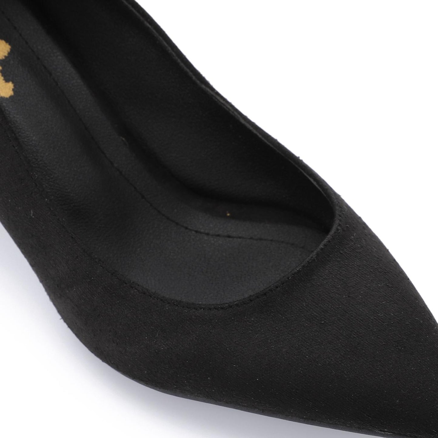Black Pointed Toe Suede Leather Pumps