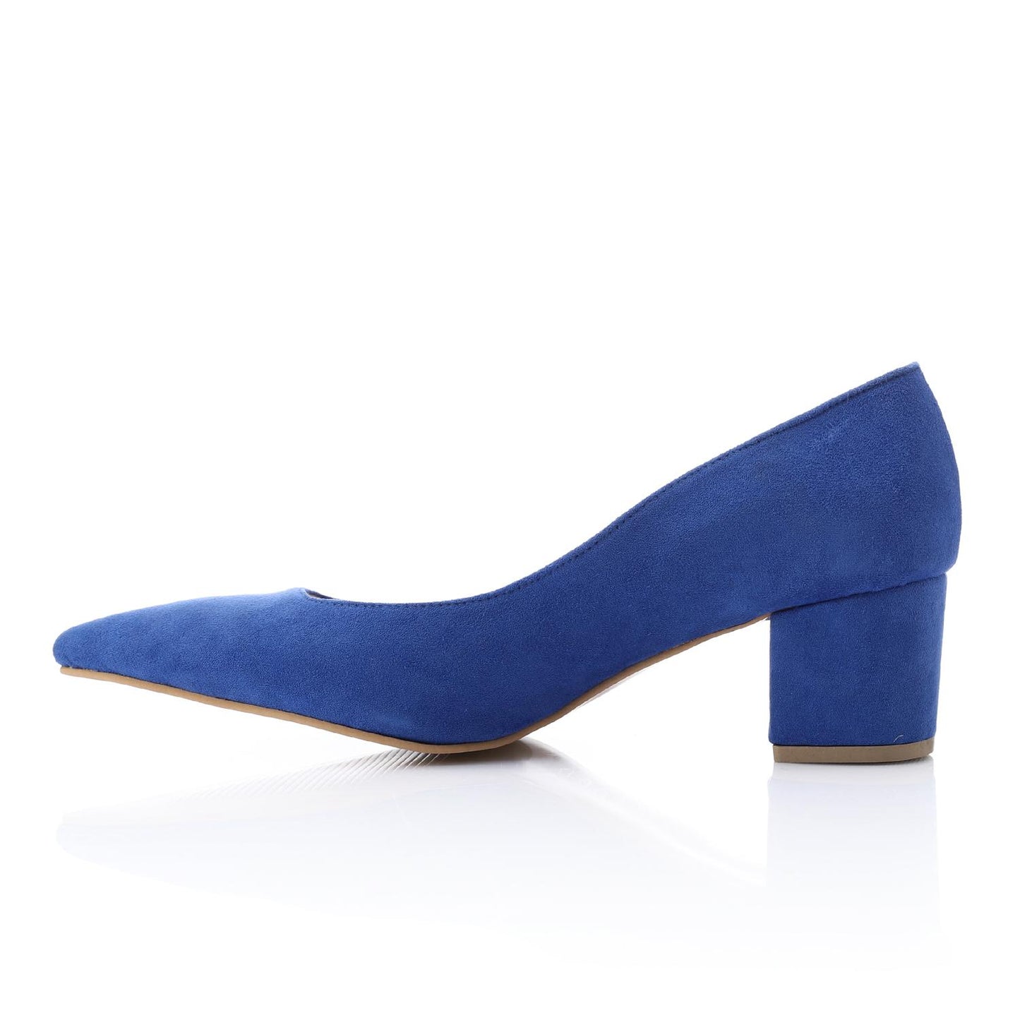 Blue Pointed Toe Suede Leather Pumps