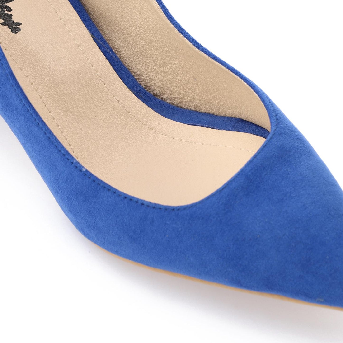 Blue Pointed Toe Suede Leather Pumps