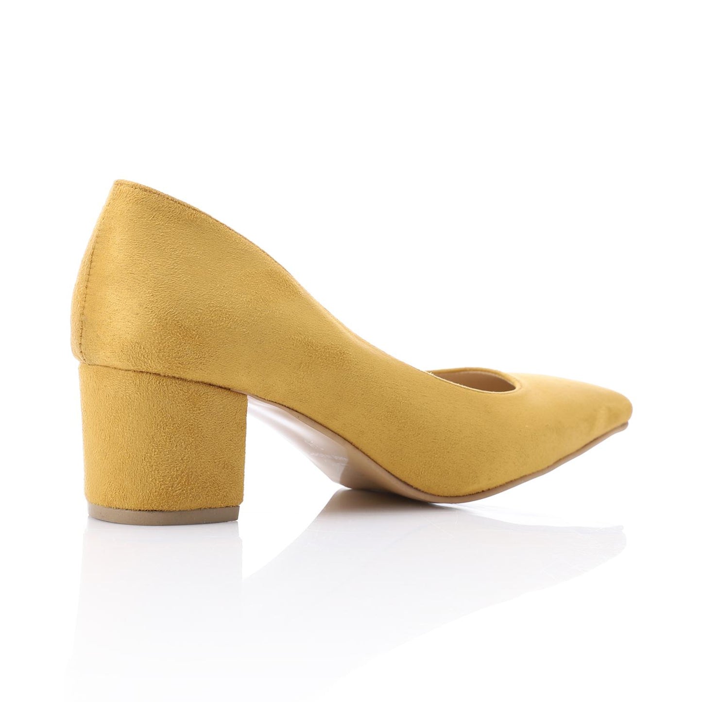 Yellow Pointed Toe Suede Leather Pumps
