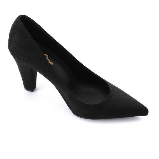 Black Pointed Toe Suede High Heels