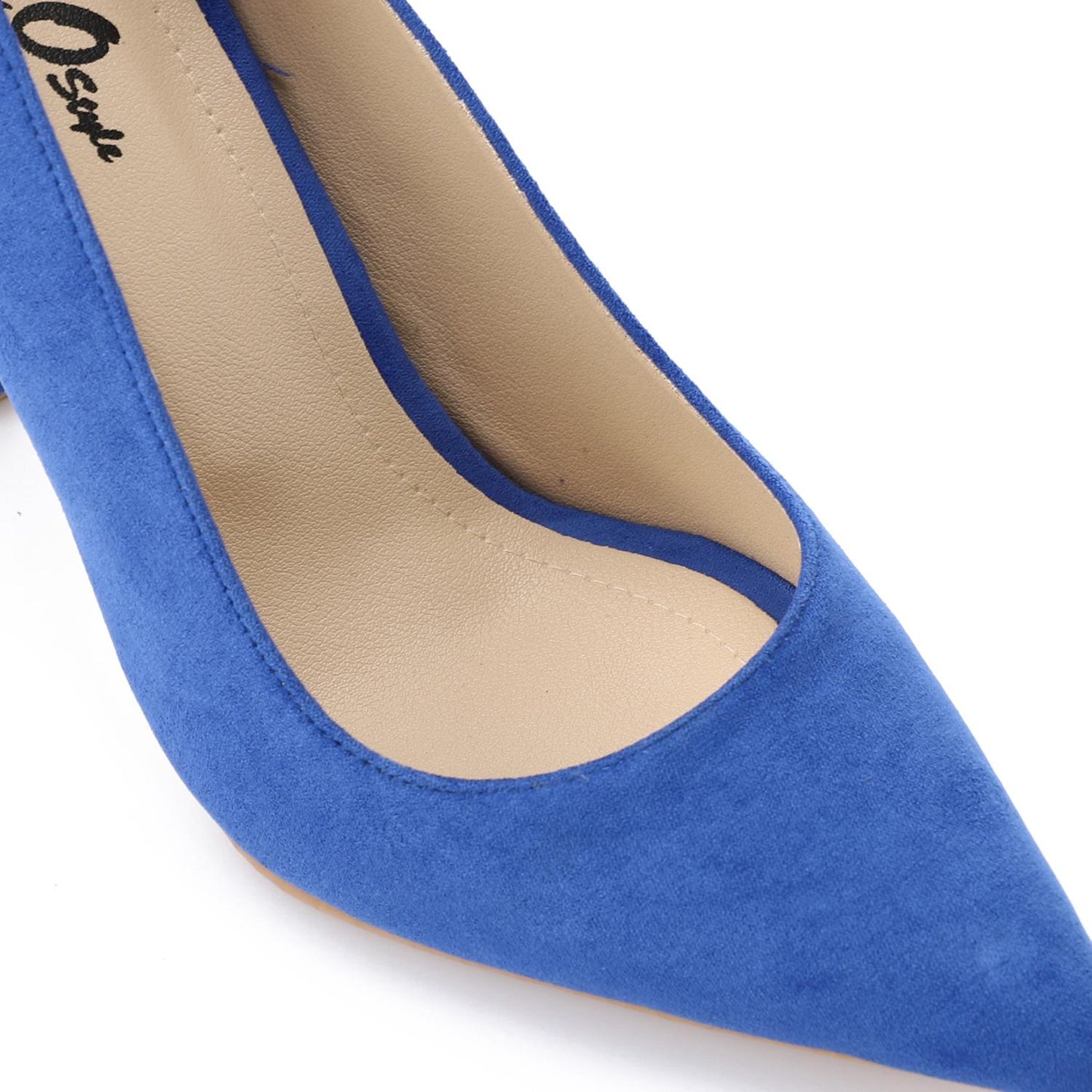 Blue Pointed Toe Suede High Heels