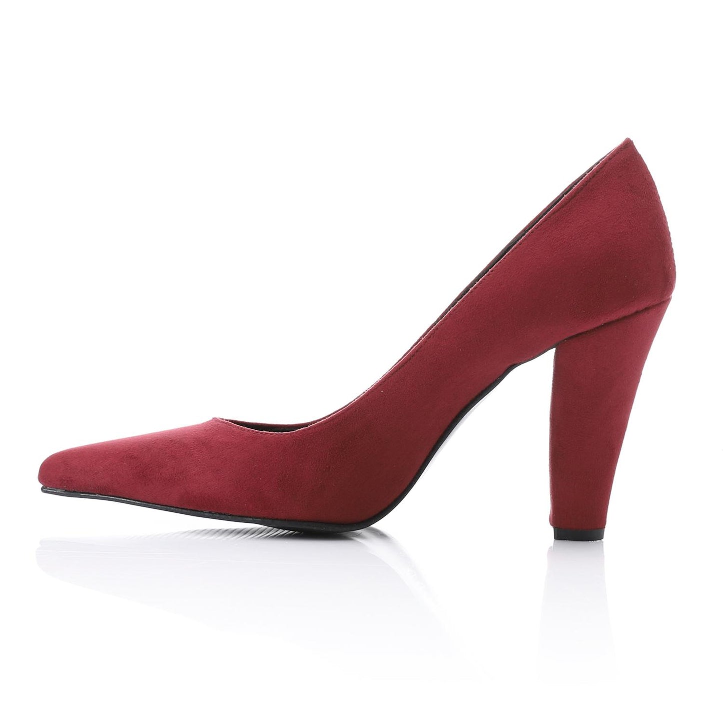 Burgundy Pointed Toe Suede High Heels