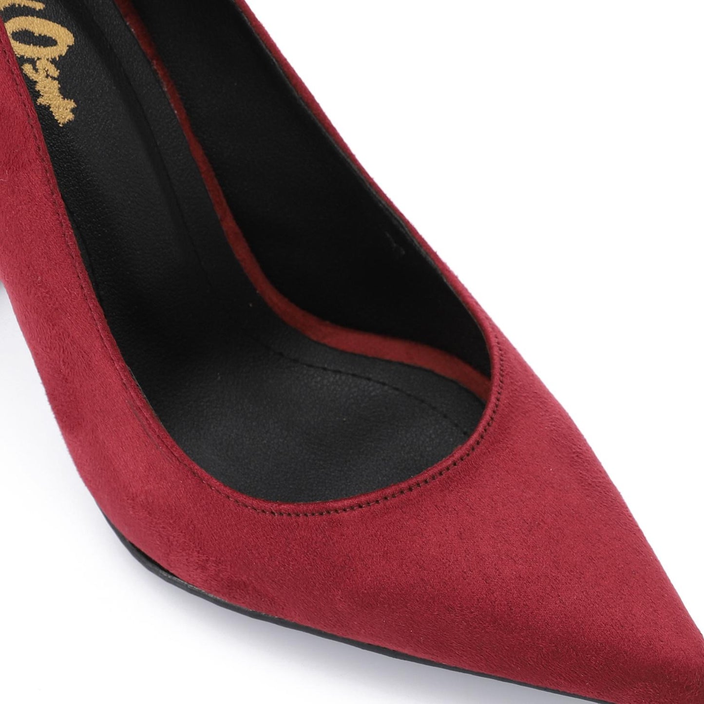 Burgundy Pointed Toe Suede High Heels