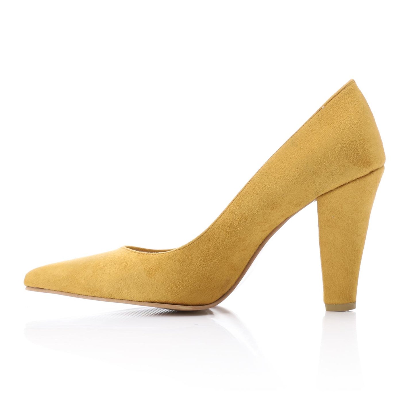 Yellow Pointed Toe Suede High Heels