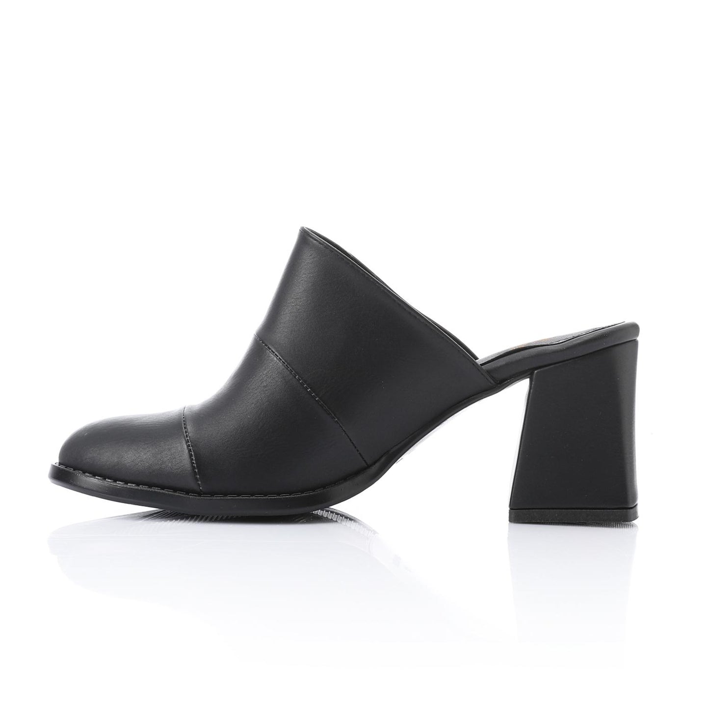 Black Classic Heeled Mules
