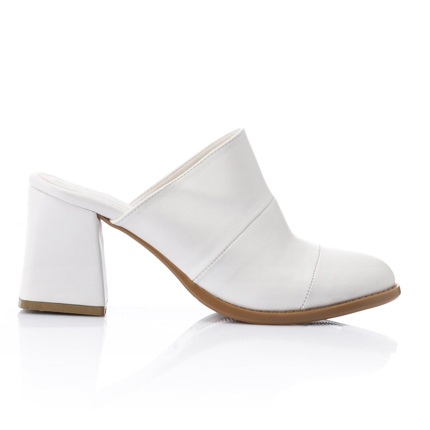White Classic Heeled Mules