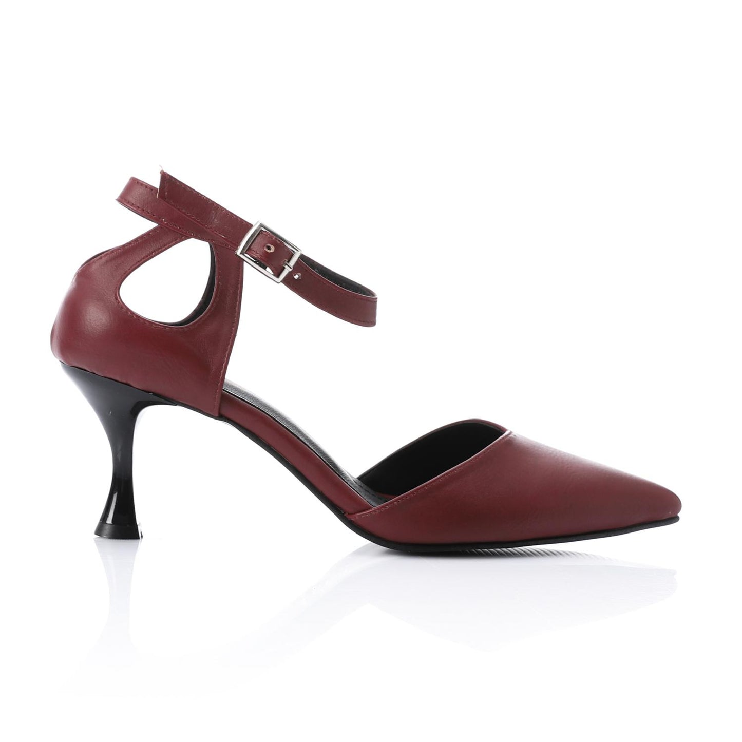 Black Side Buckle Leather Shoes