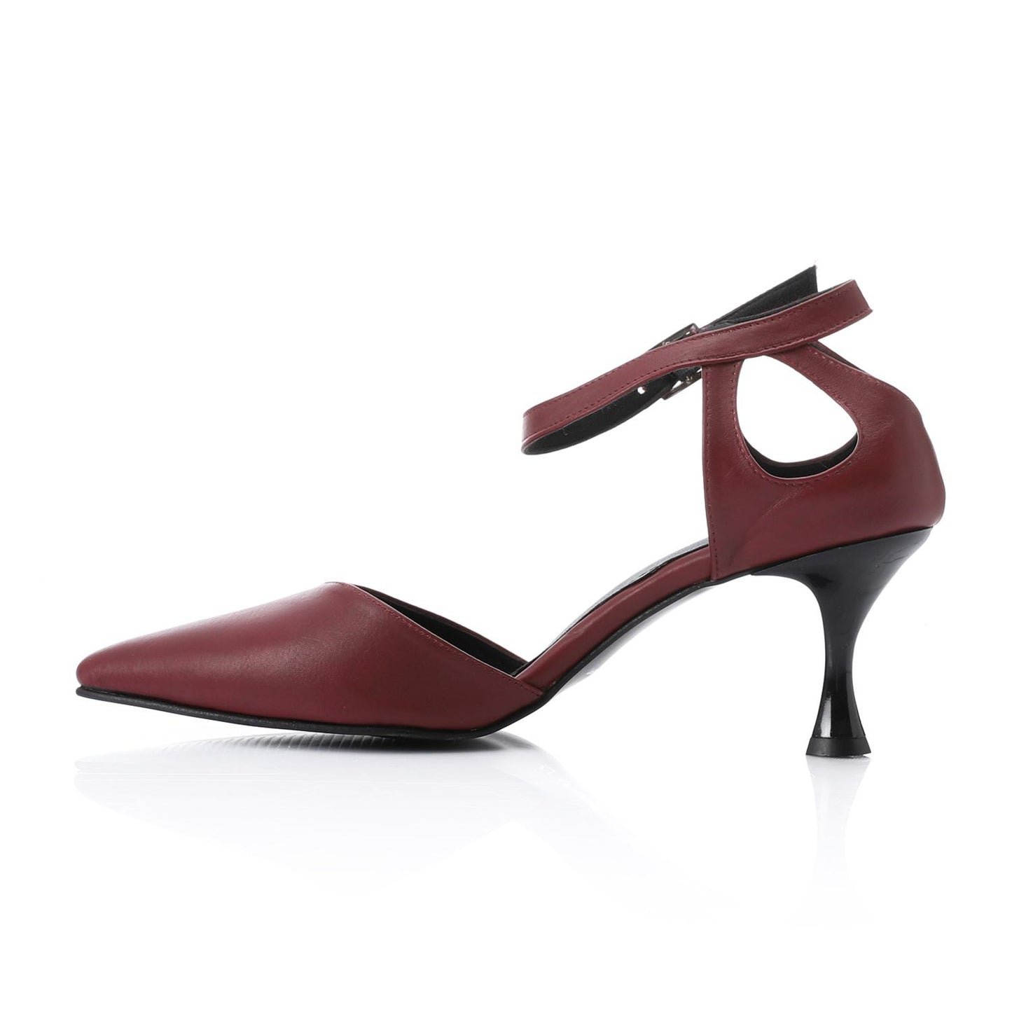 Black Side Buckle Leather Shoes
