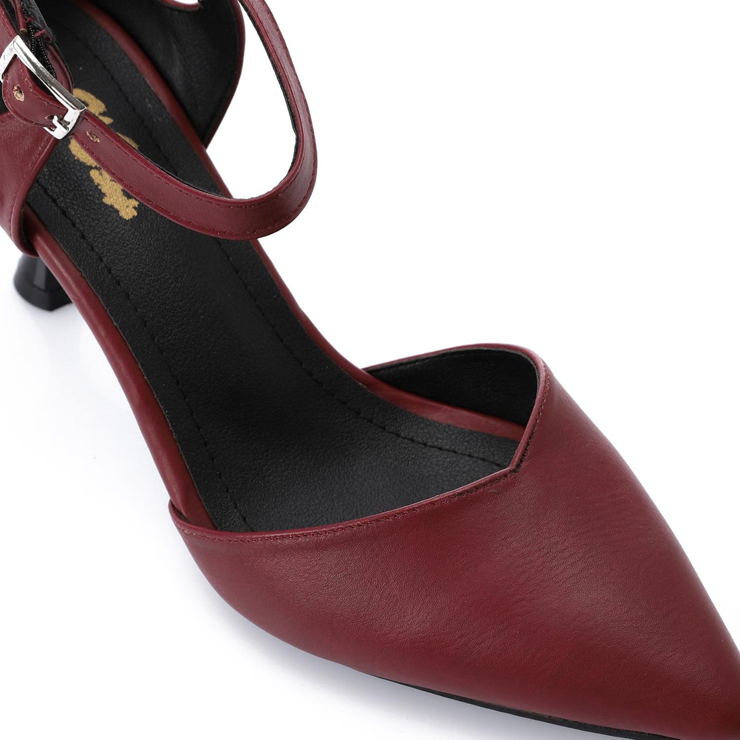 Black Side Buckle Leather Shoes