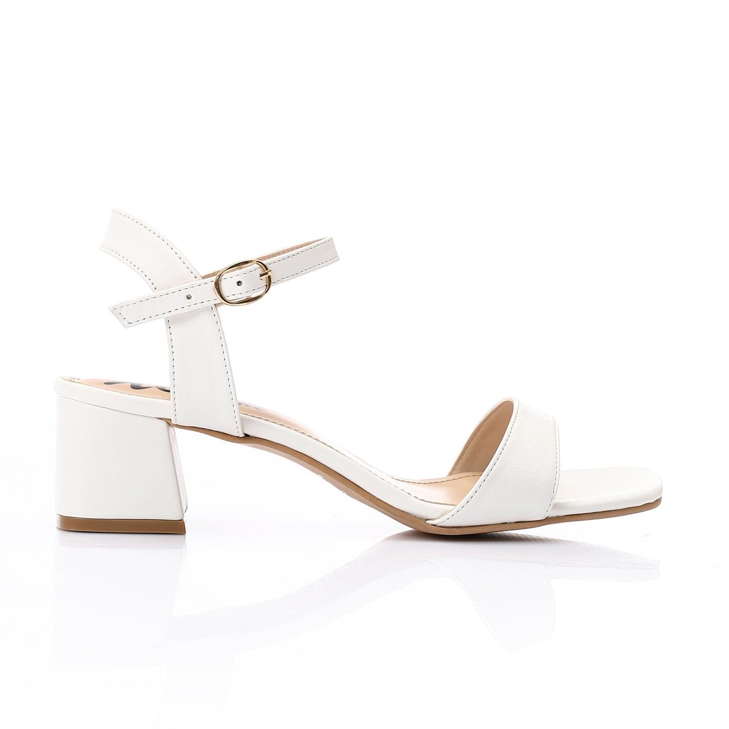 White Ankle Strap Slingback Heeled Sandal