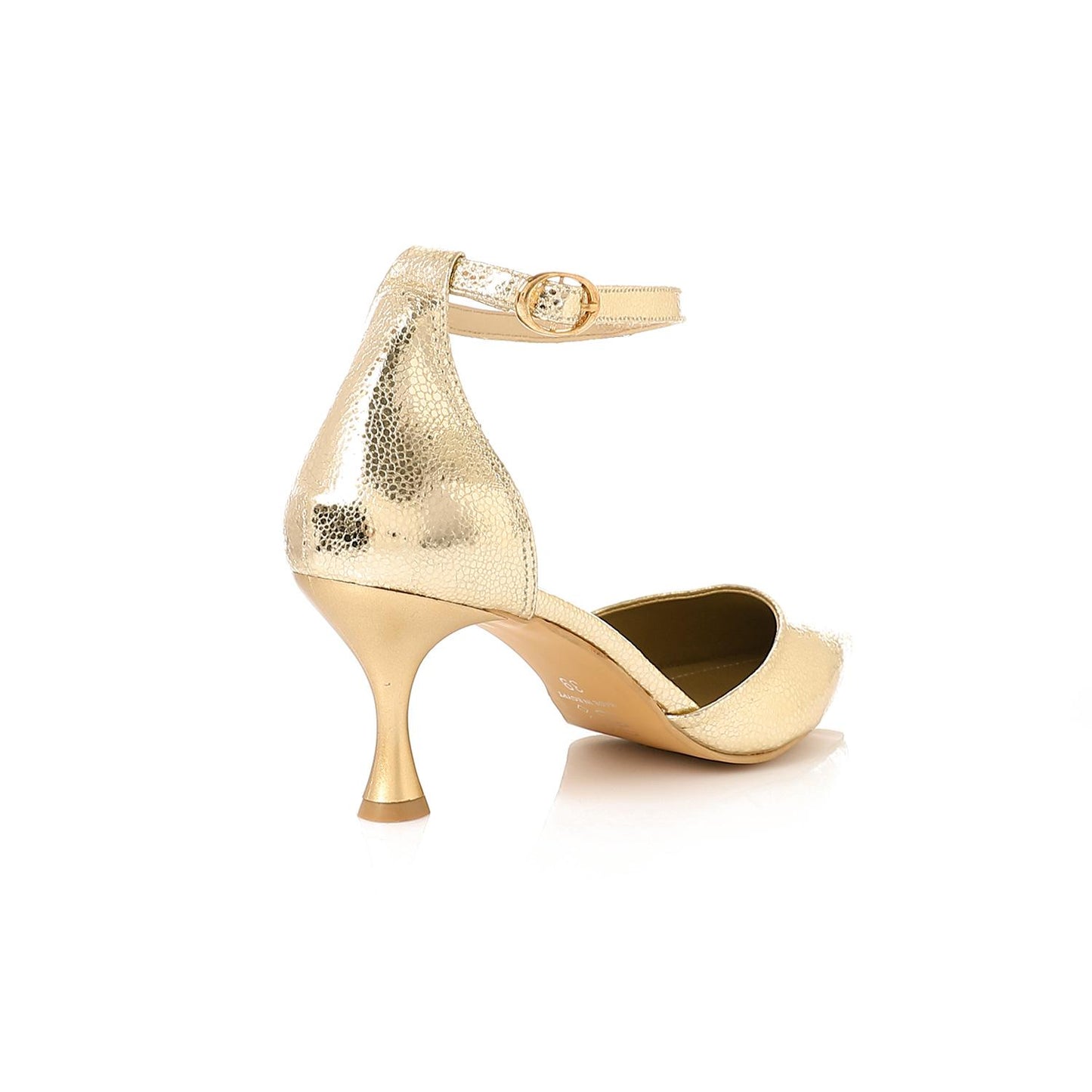 Shiny Gold Side Open High Heels