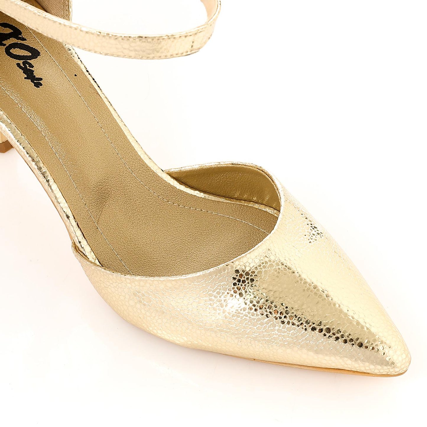 Shiny Gold Side Open High Heels