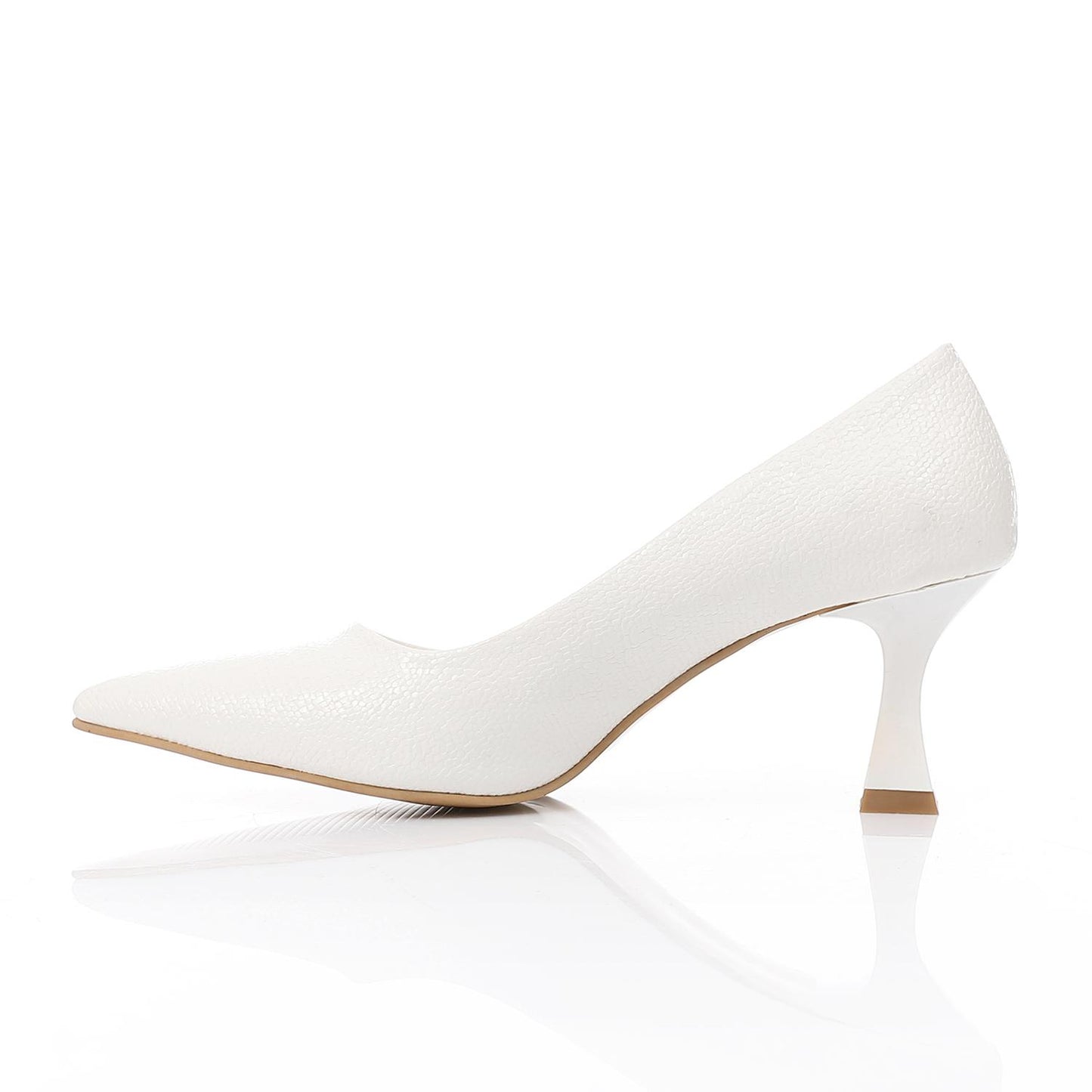White Elegant Pointed Toe Pumps