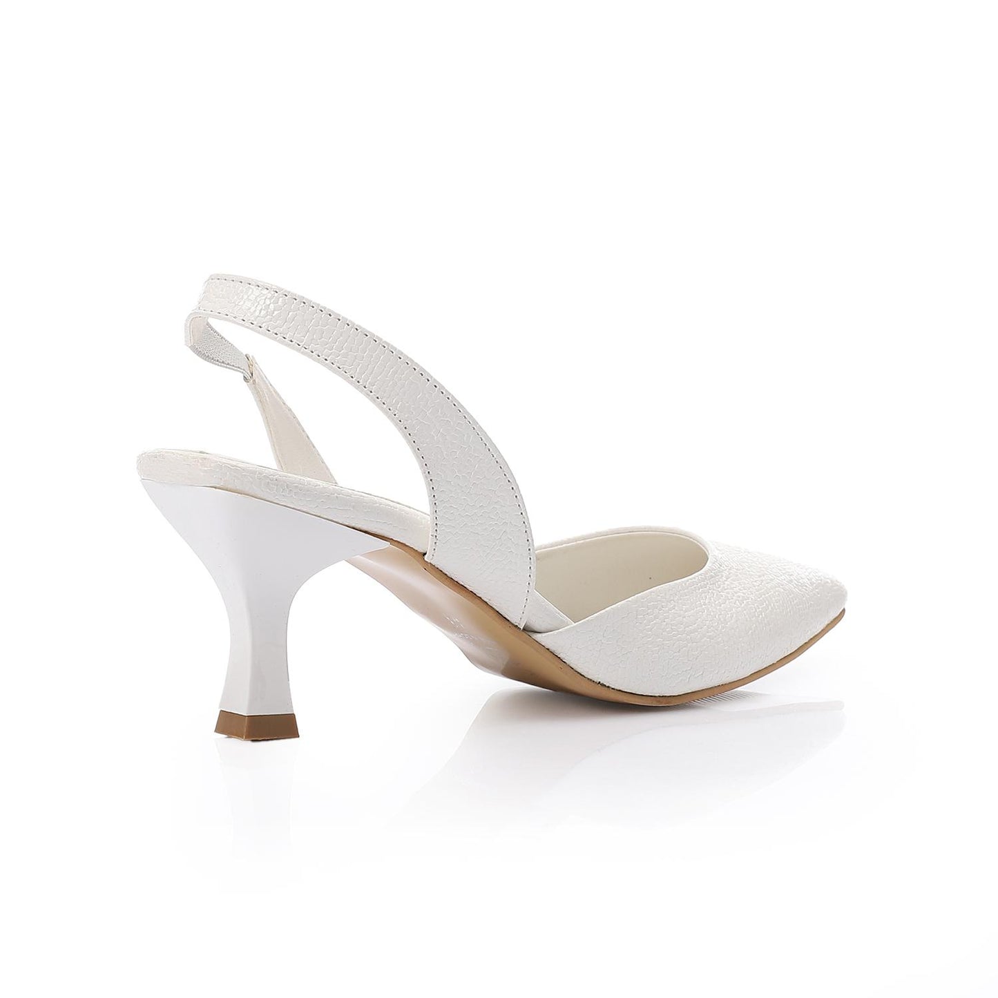 White Slingback Kitten Heels