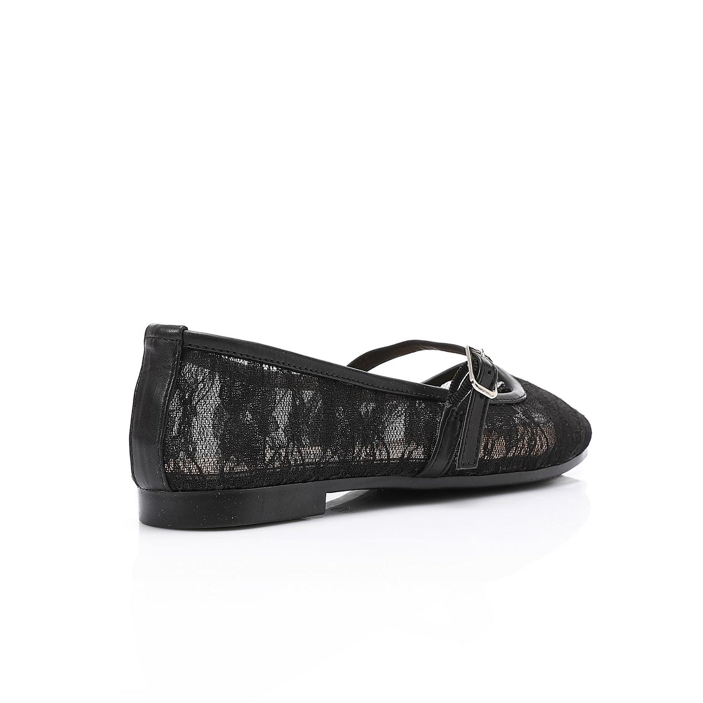 Black Upper Buckle Mesh Ballerina