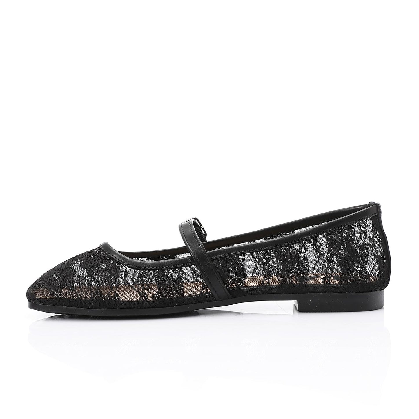 Black Upper Buckle Mesh Ballerina