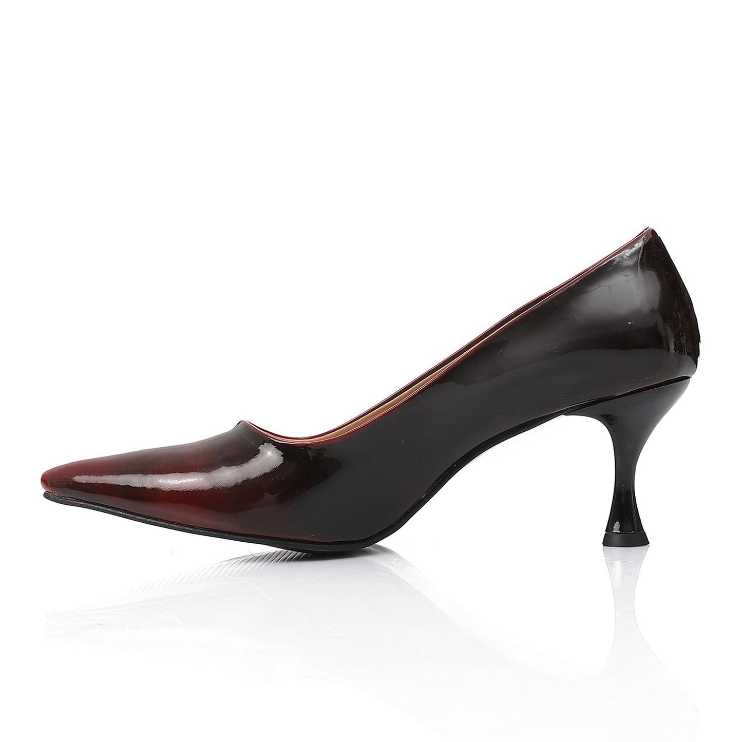 Brown Sleek Patent Leather Pumps