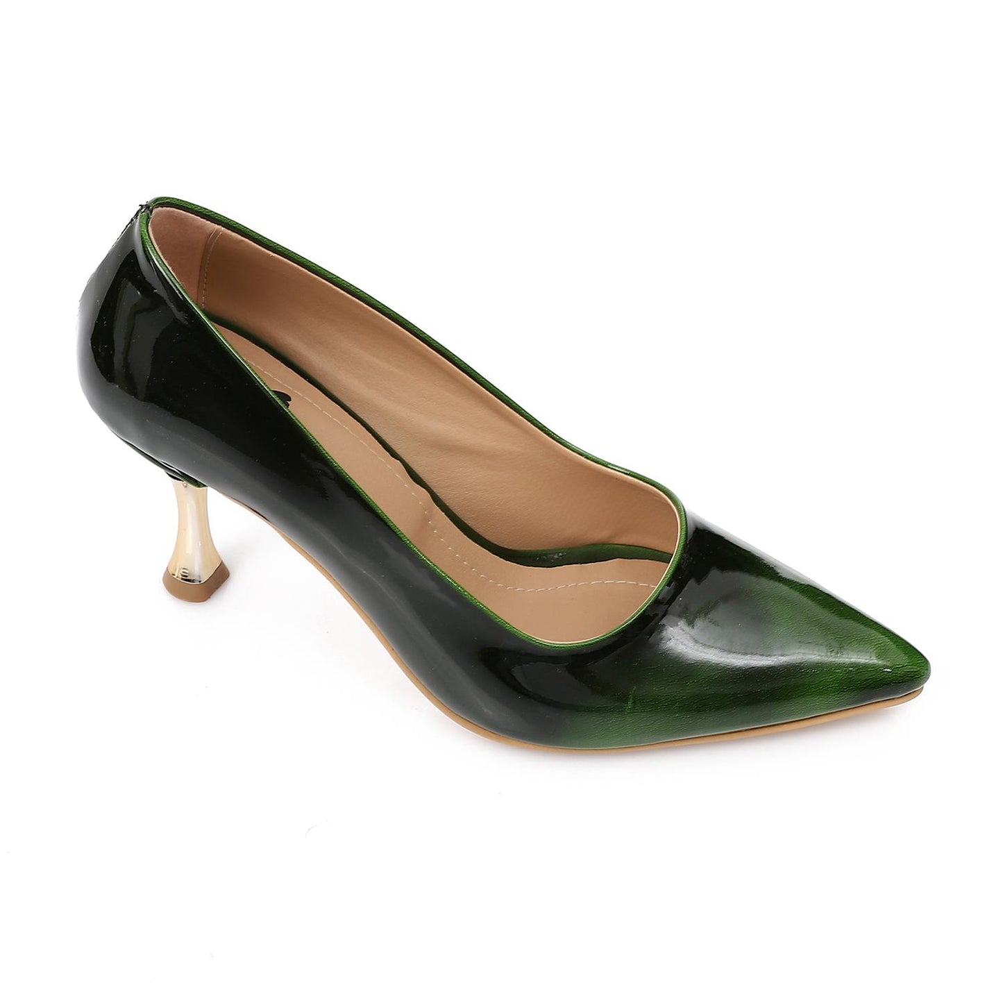 Dark Green Sleek Patent Leather Pumps