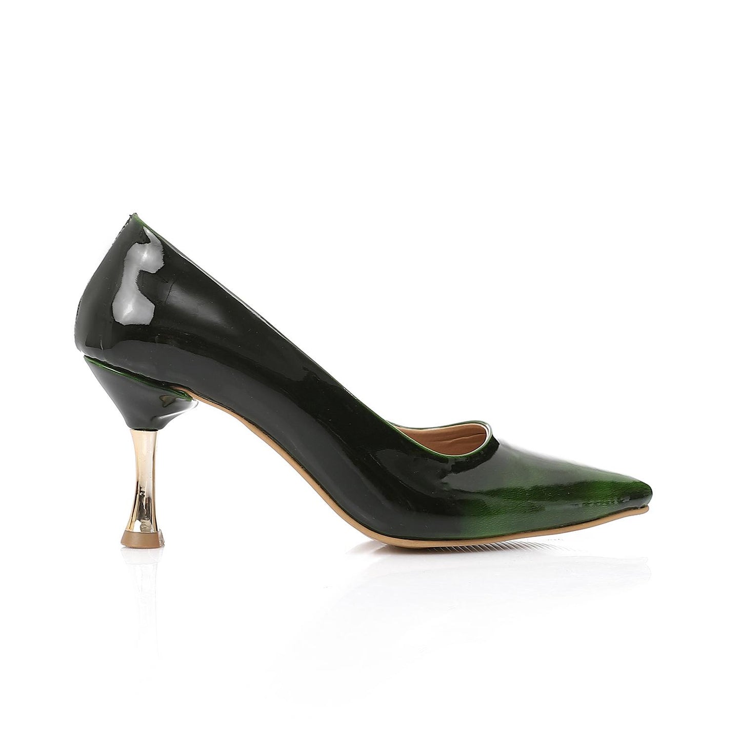Dark Green Sleek Patent Leather Pumps
