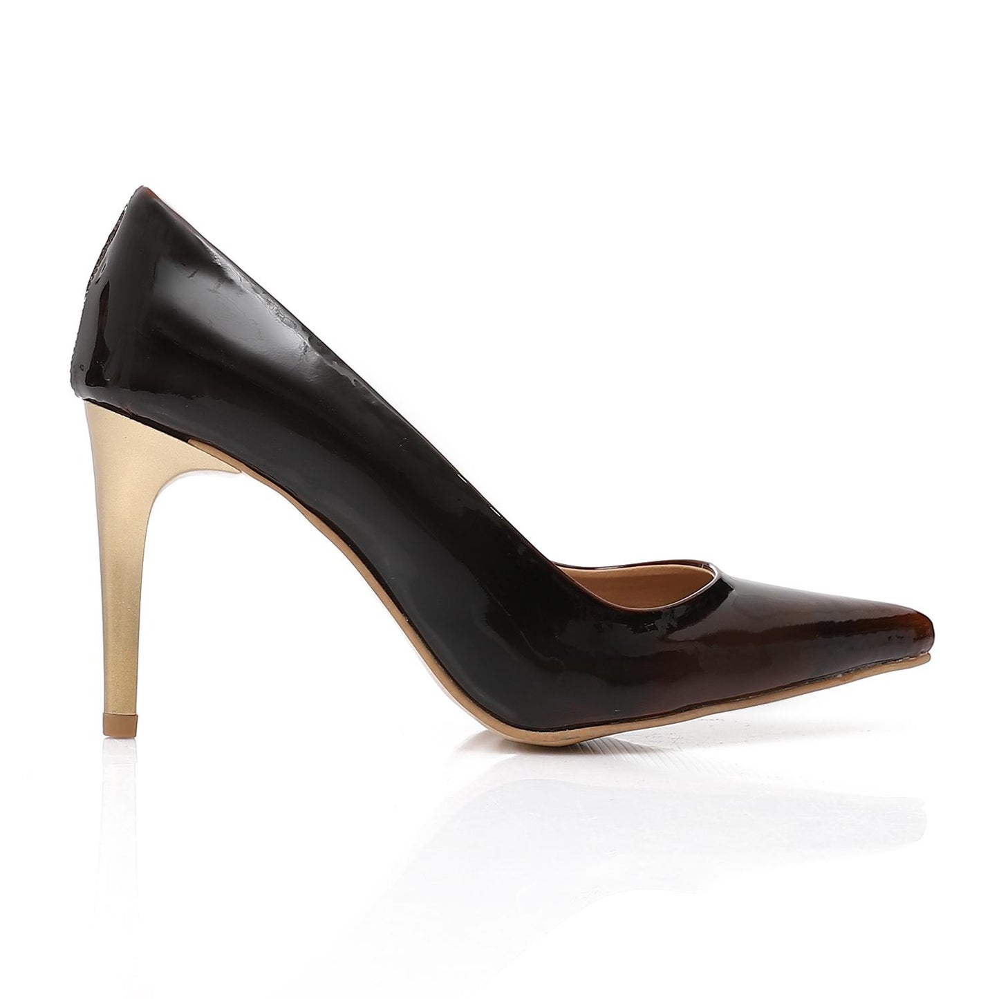 Brown Patent Leather Stiletto High Heels