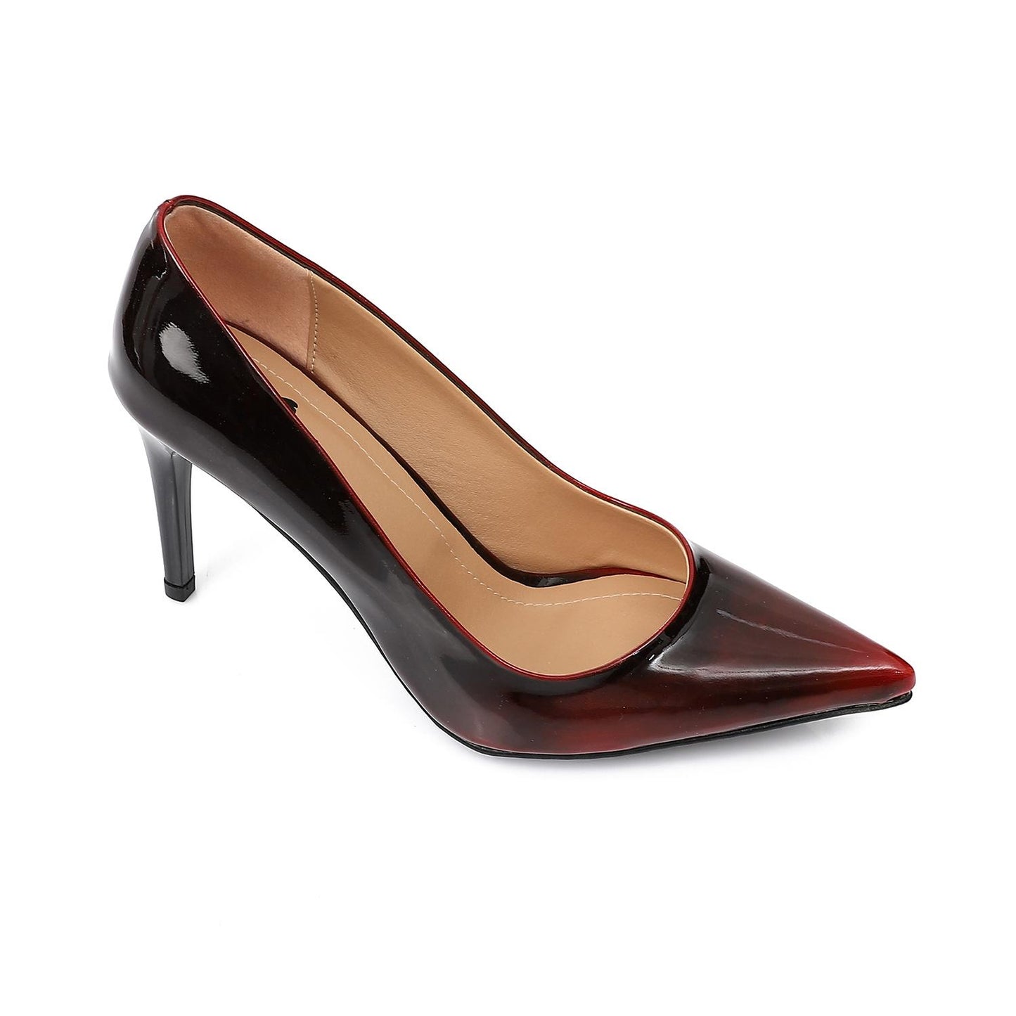 Burgundy Patent Leather Stiletto High Heels