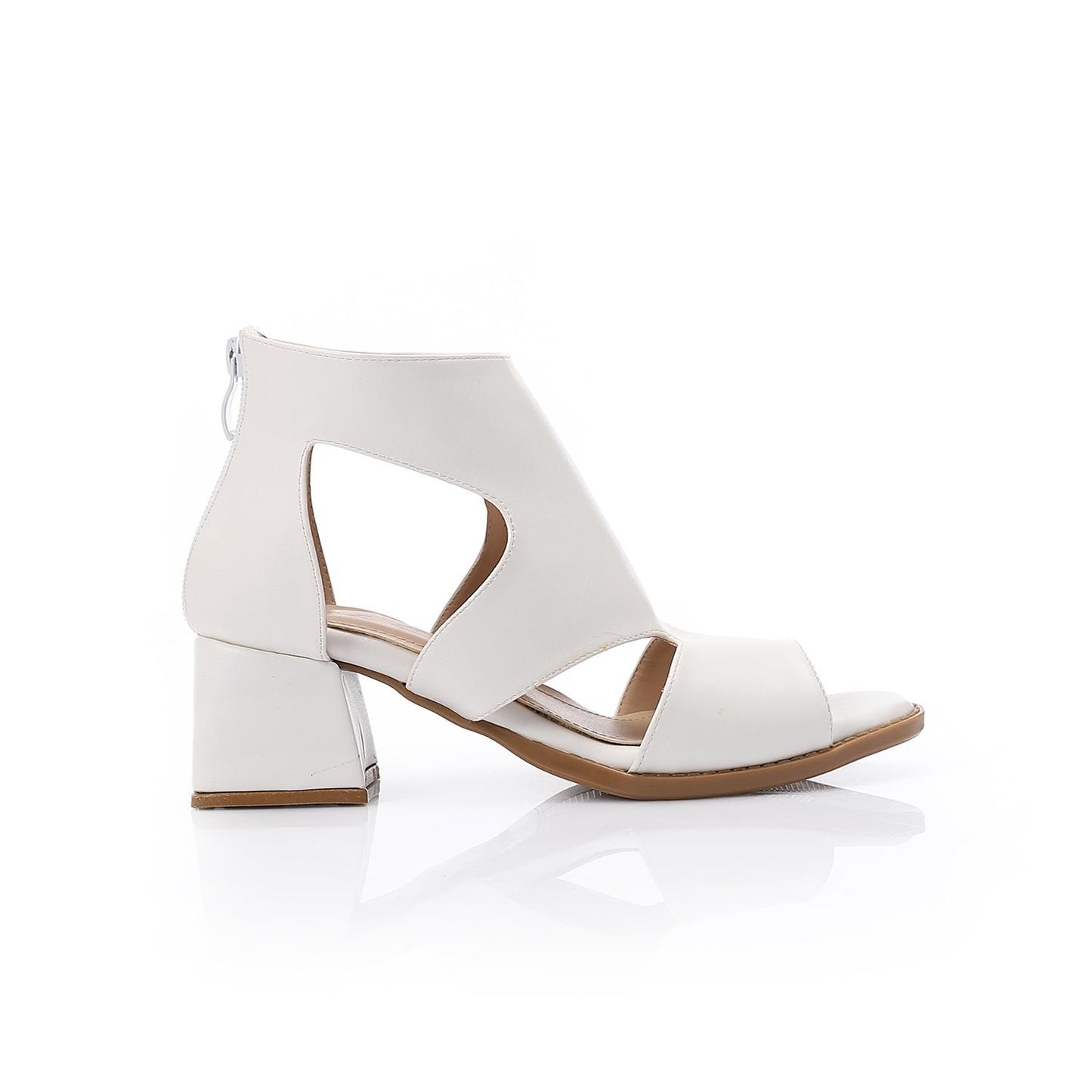 Back Zipper Heeled Sandal