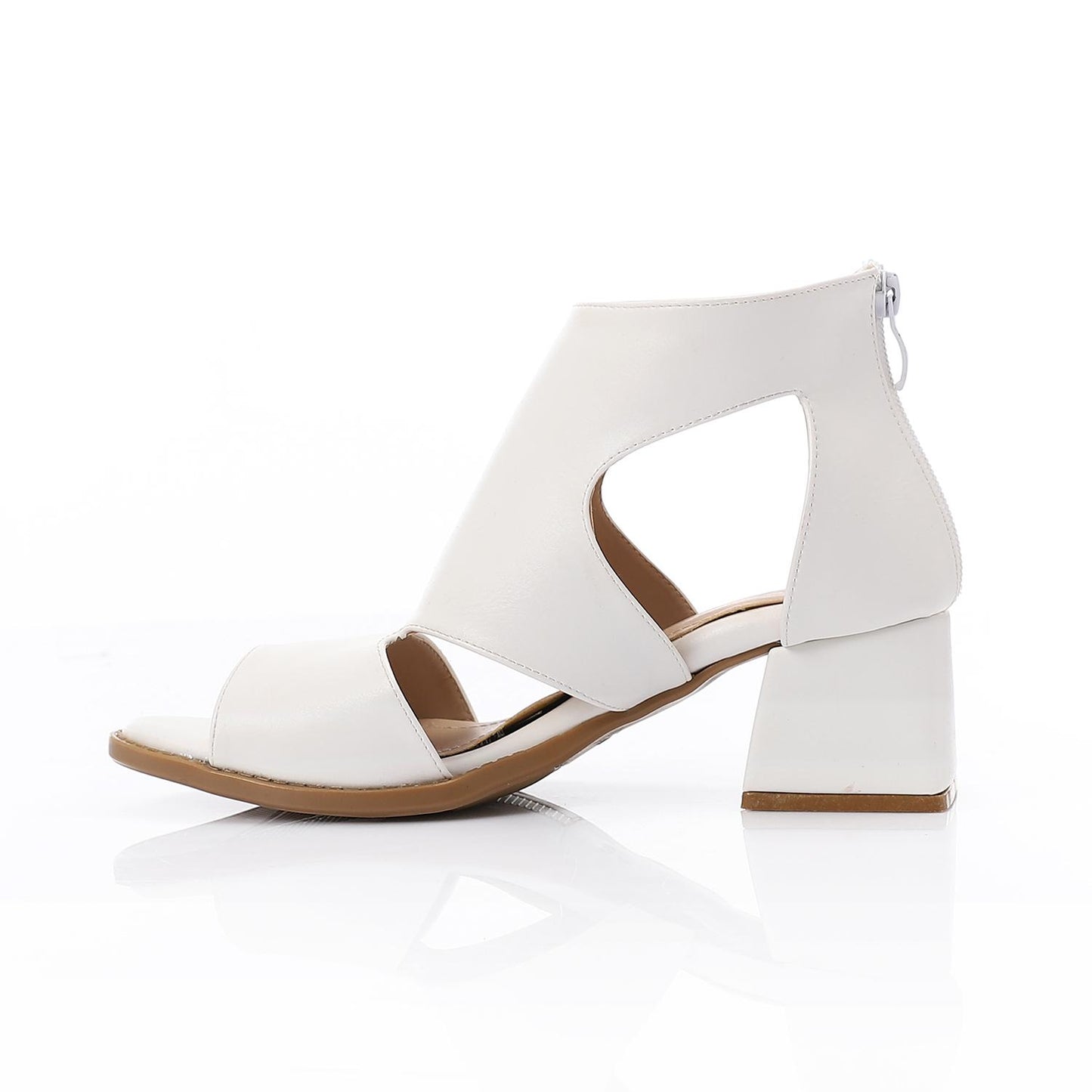 Back Zipper Heeled Sandal