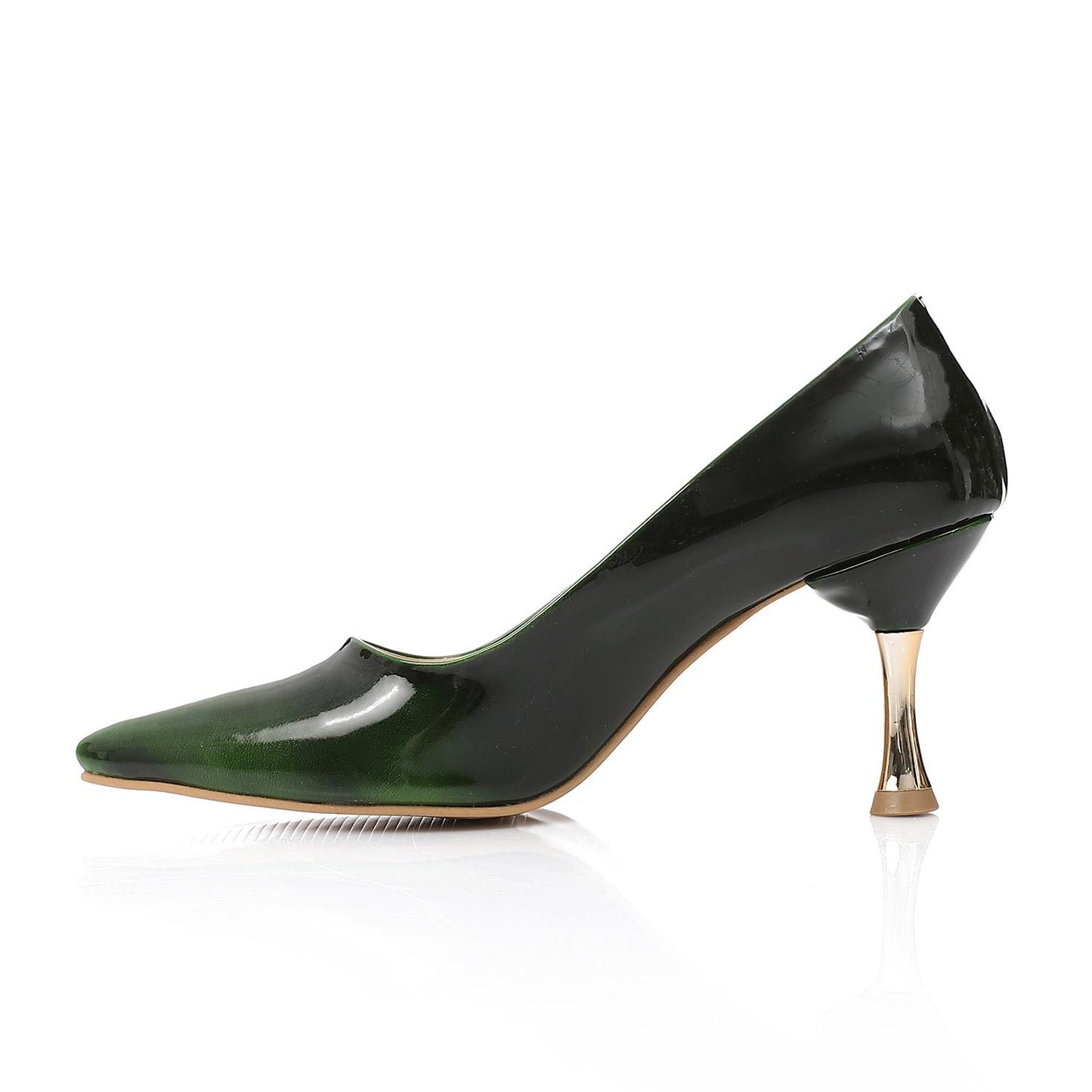Dark Green Sleek Patent Leather Pumps