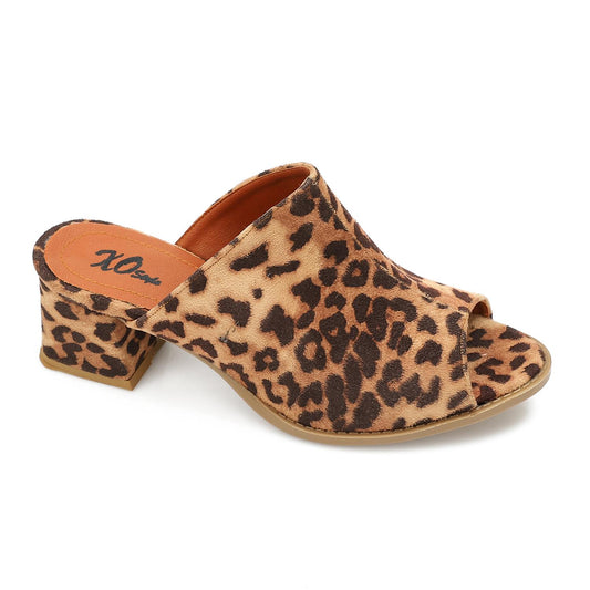 Tiger High Heel Mule Sandals Elegant Pointed Toe - 5 CM