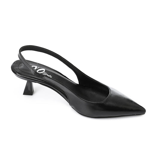 Black Slingback Pumps - حذاء أسود بكعب مفتوح من الخلف