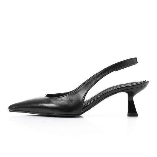 Black Slingback Pumps - حذاء أسود بكعب مفتوح من الخلف