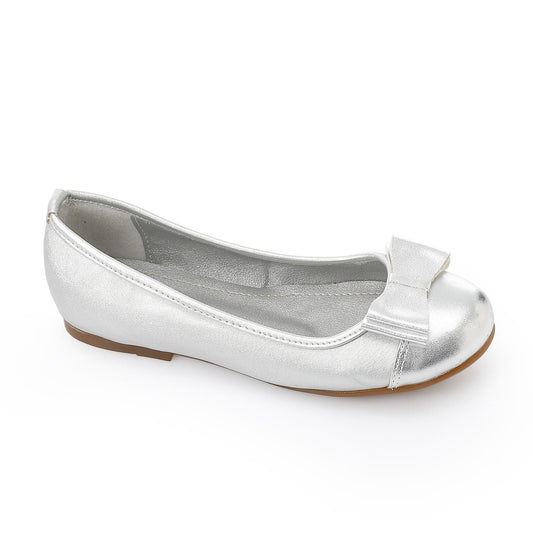 Girls Upper Bow Flat Shoes - حذاء مسطح بفيونكة علوية للبنات