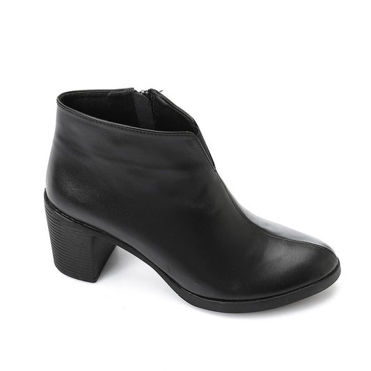 Leather Black Ankle Boot - 6 CM.