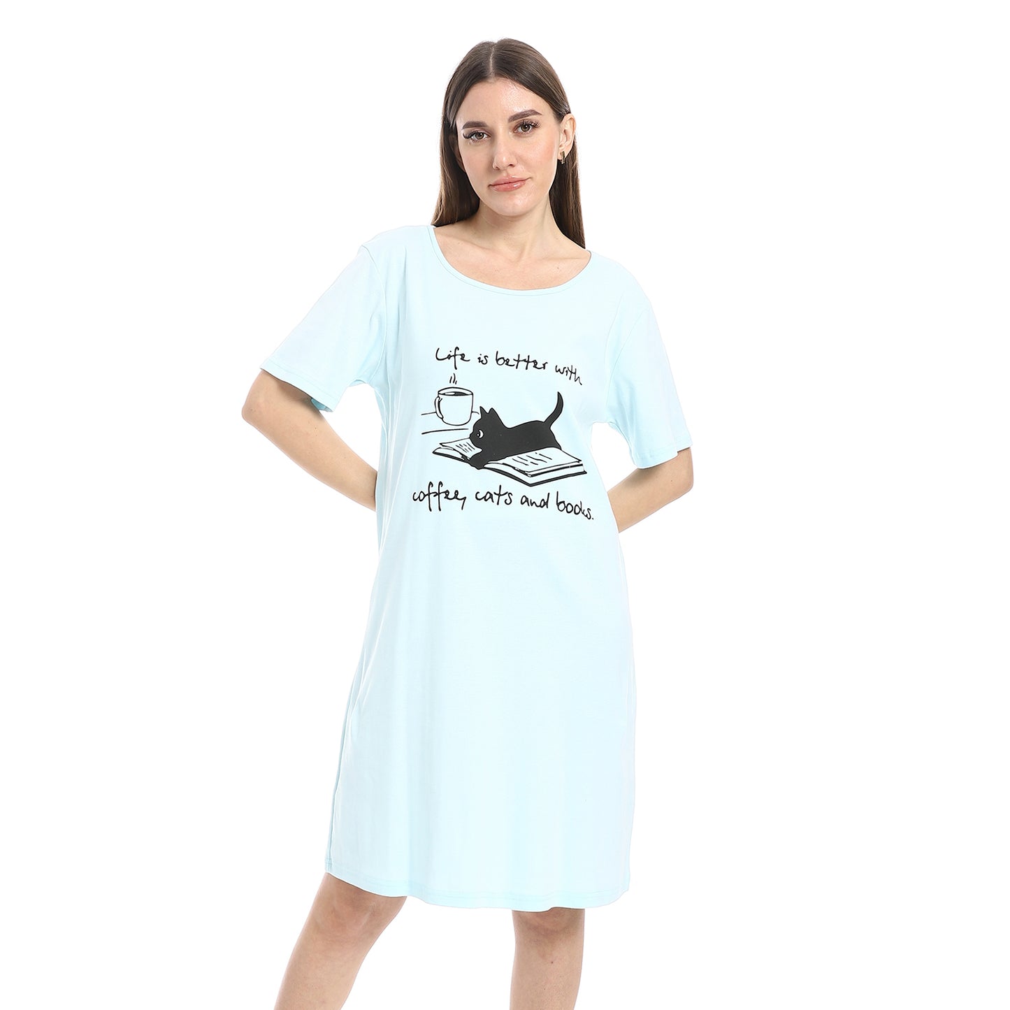 Short Sleeve Printed Nightgown