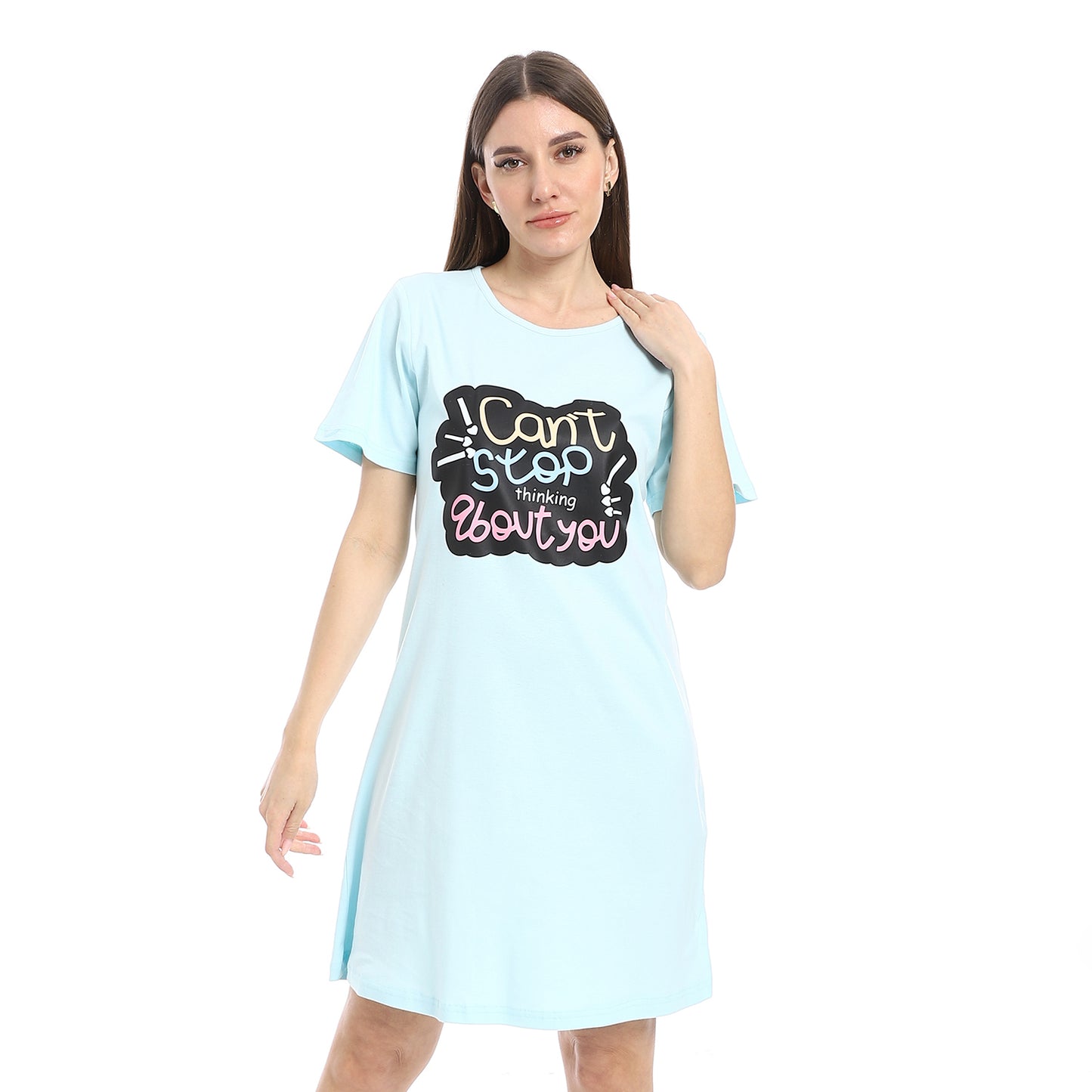 Short Sleeve Printed Nightgown