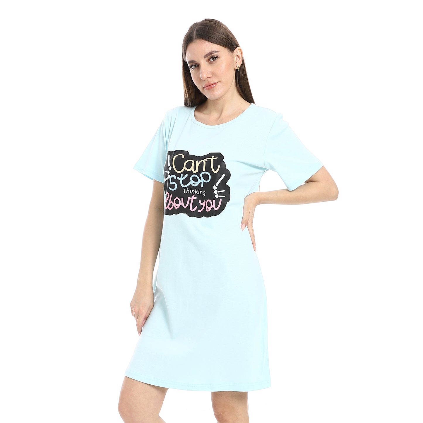 Short Sleeve Printed Nightgown