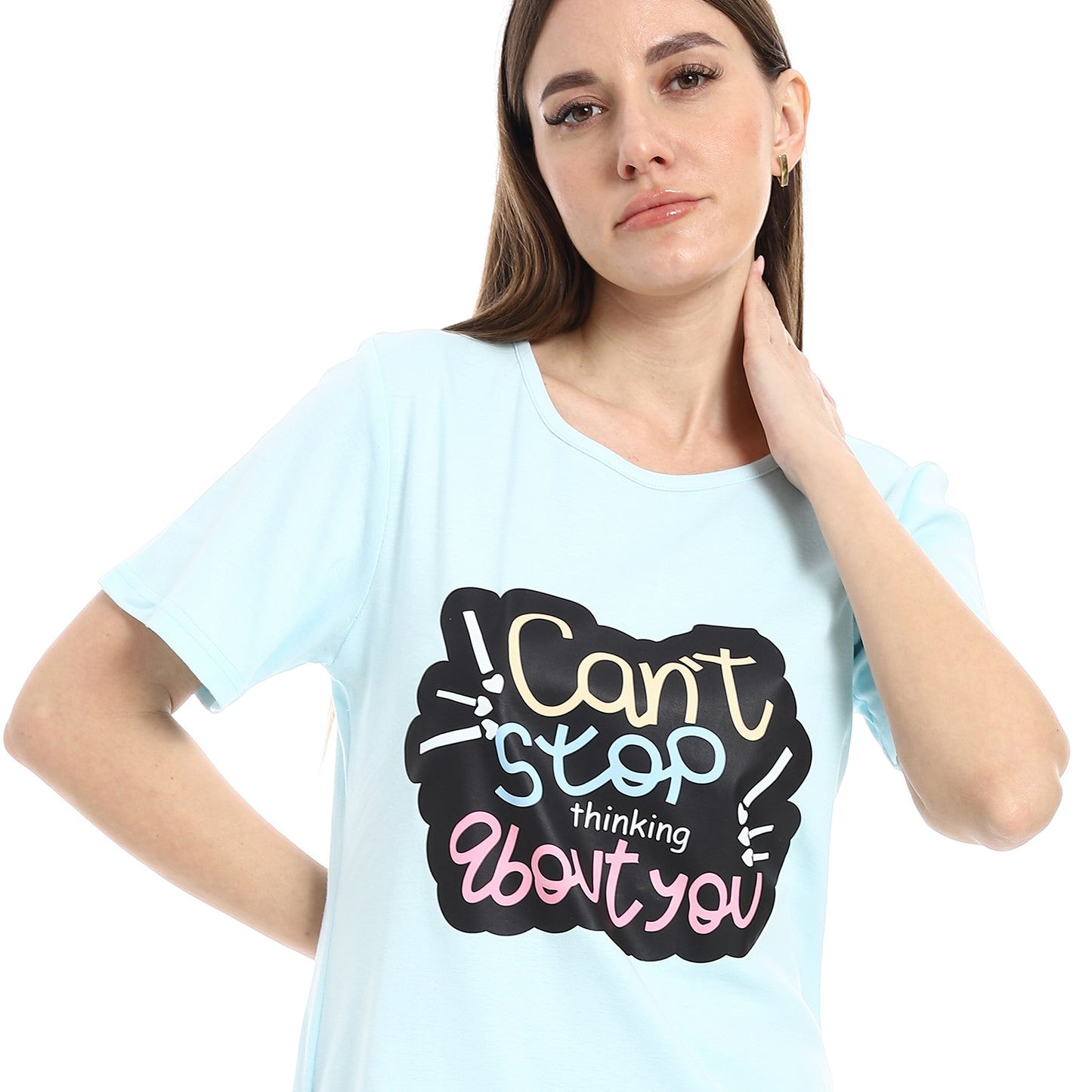 Short Sleeve Printed Nightgown