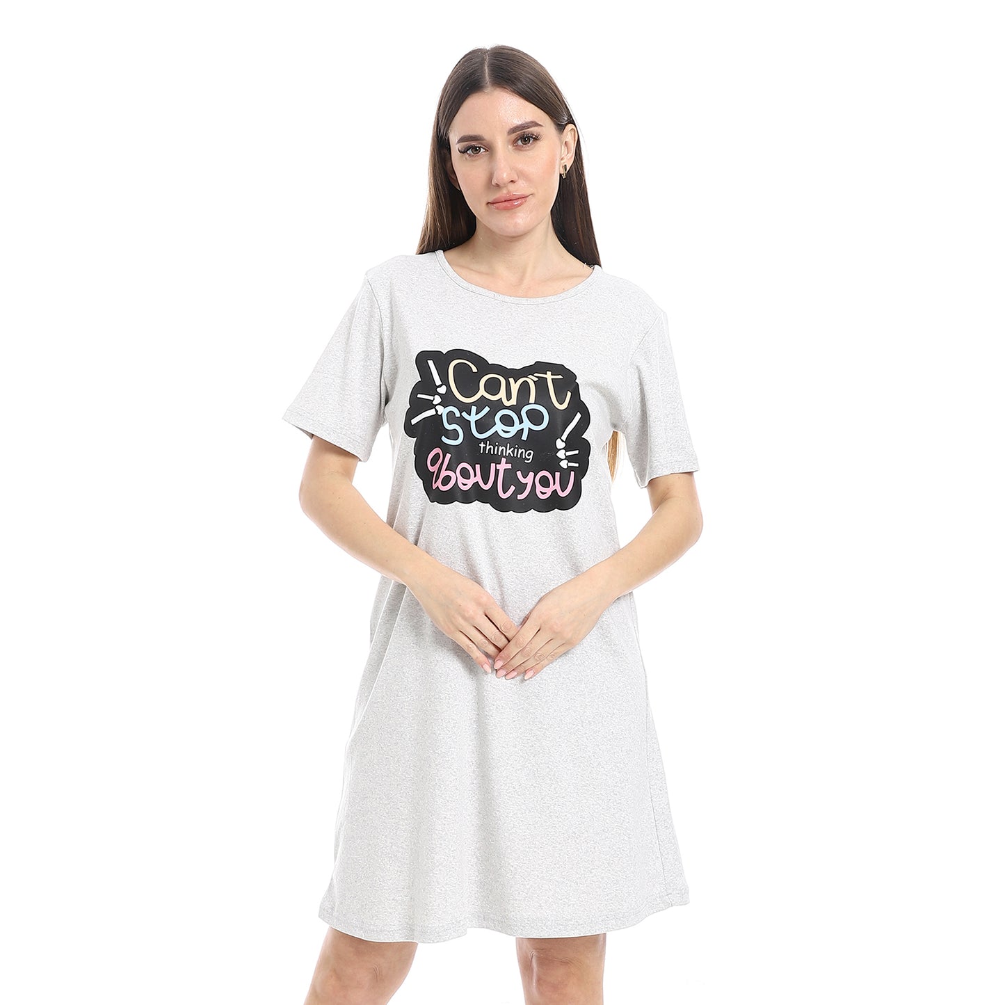 Short Sleeve Printed Nightgown