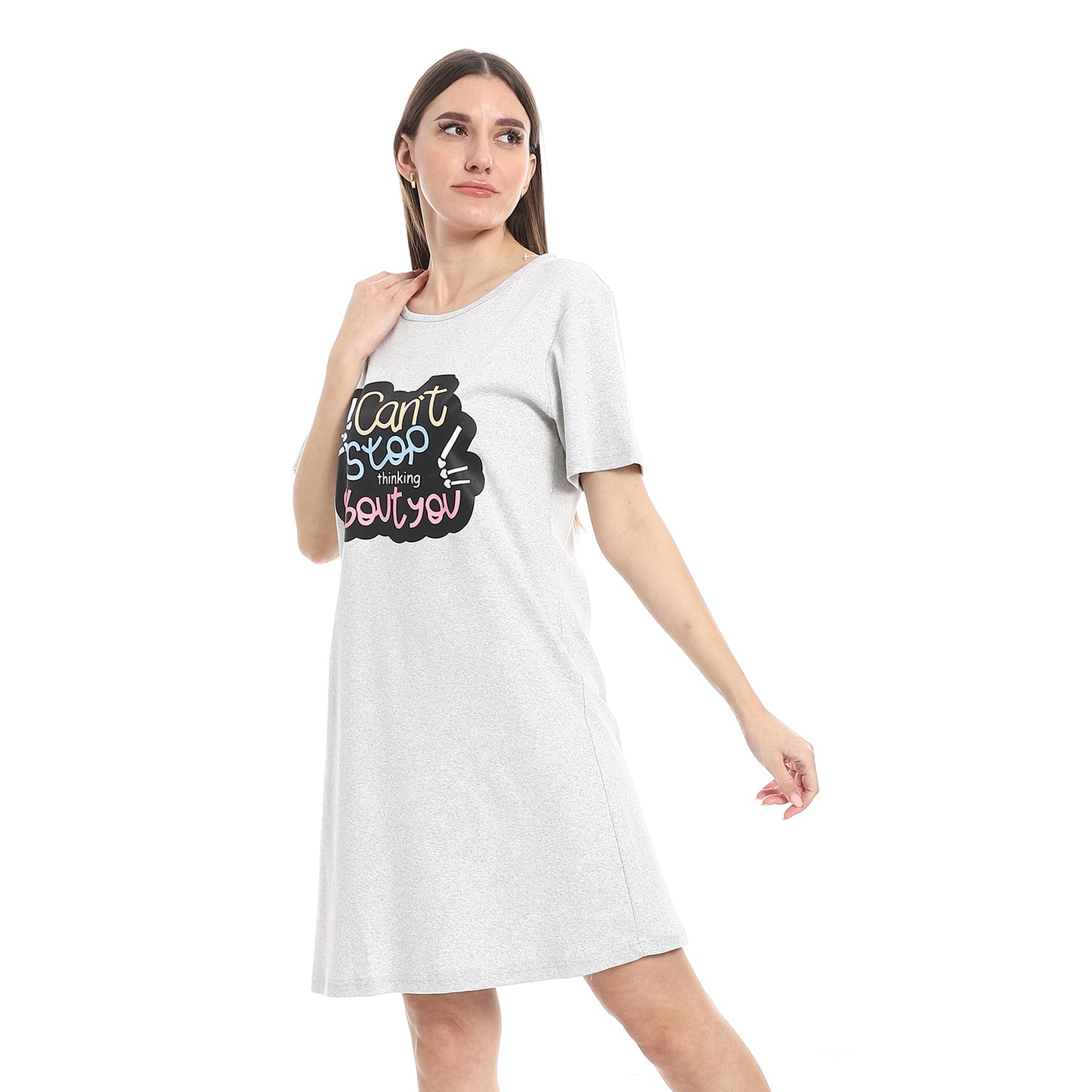 Short Sleeve Printed Nightgown