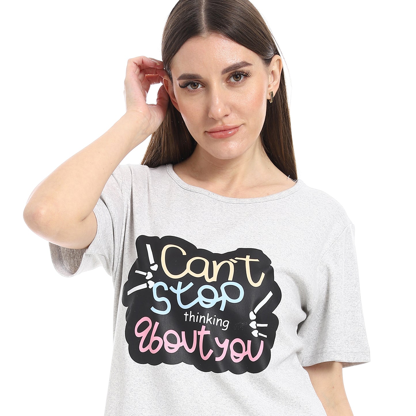 Short Sleeve Printed Nightgown