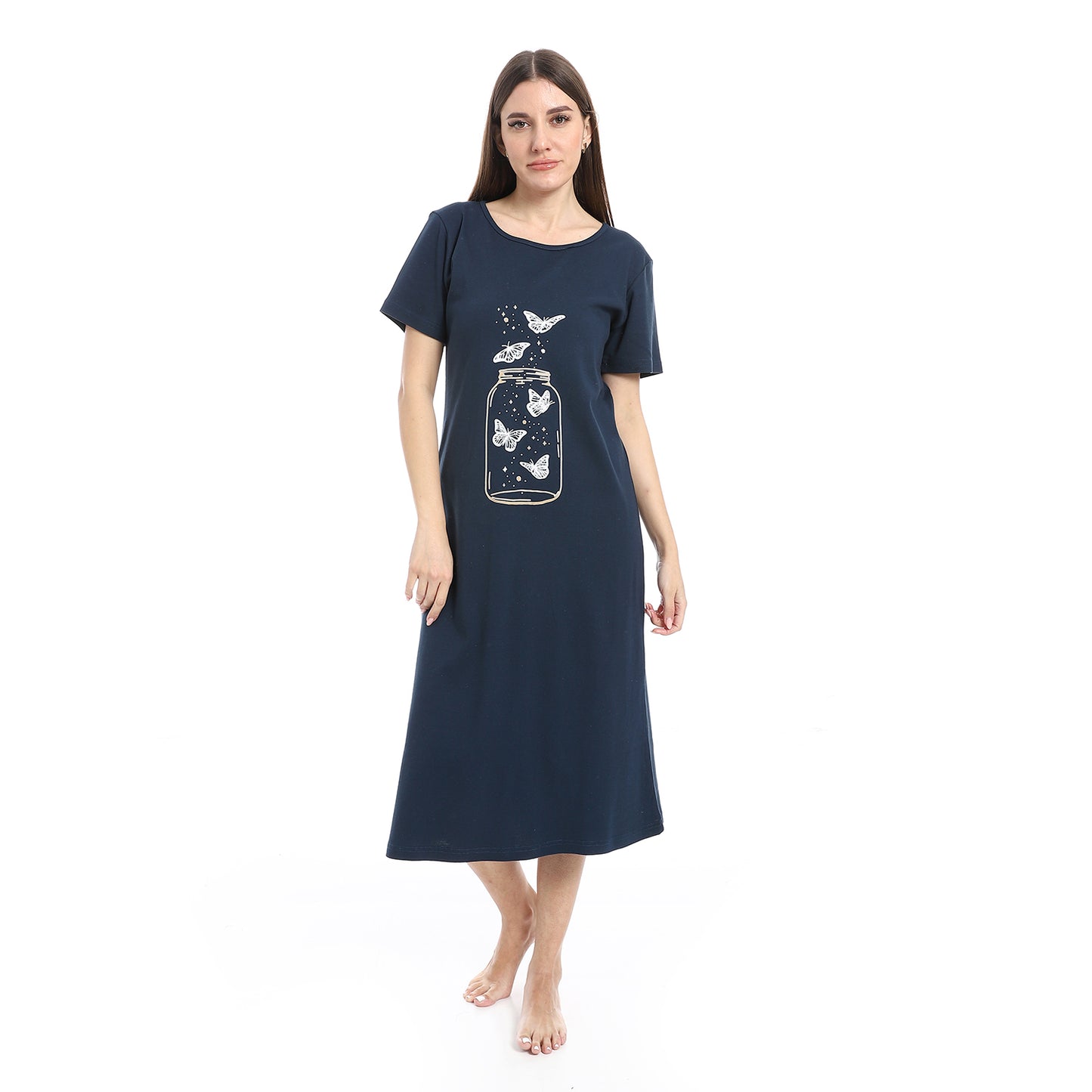 Short Sleeve Printed Nightgown
