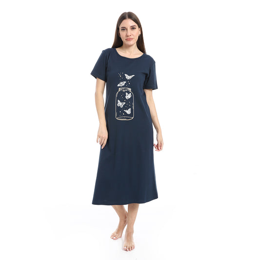 Short Sleeve Printed Nightgown