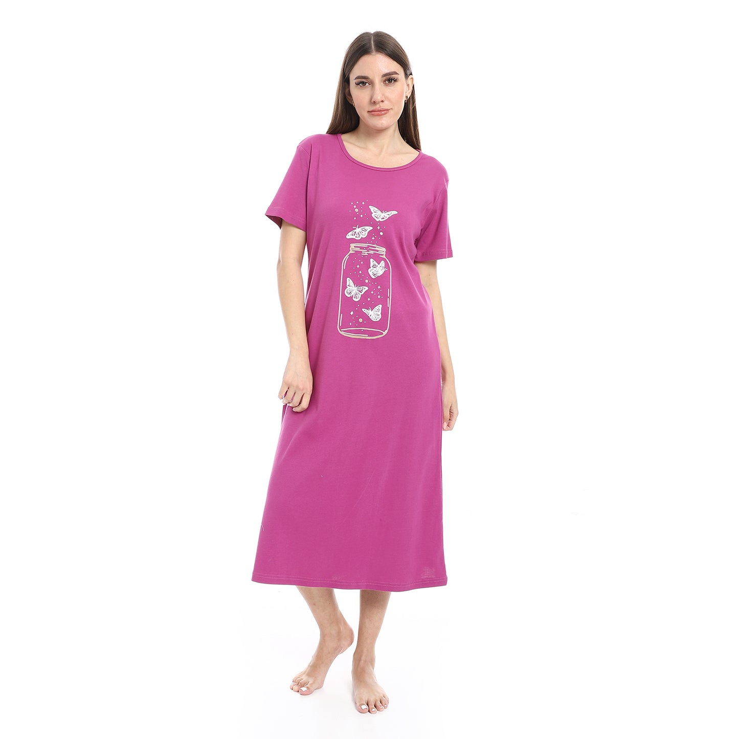 Short Sleeve Printed Nightgown