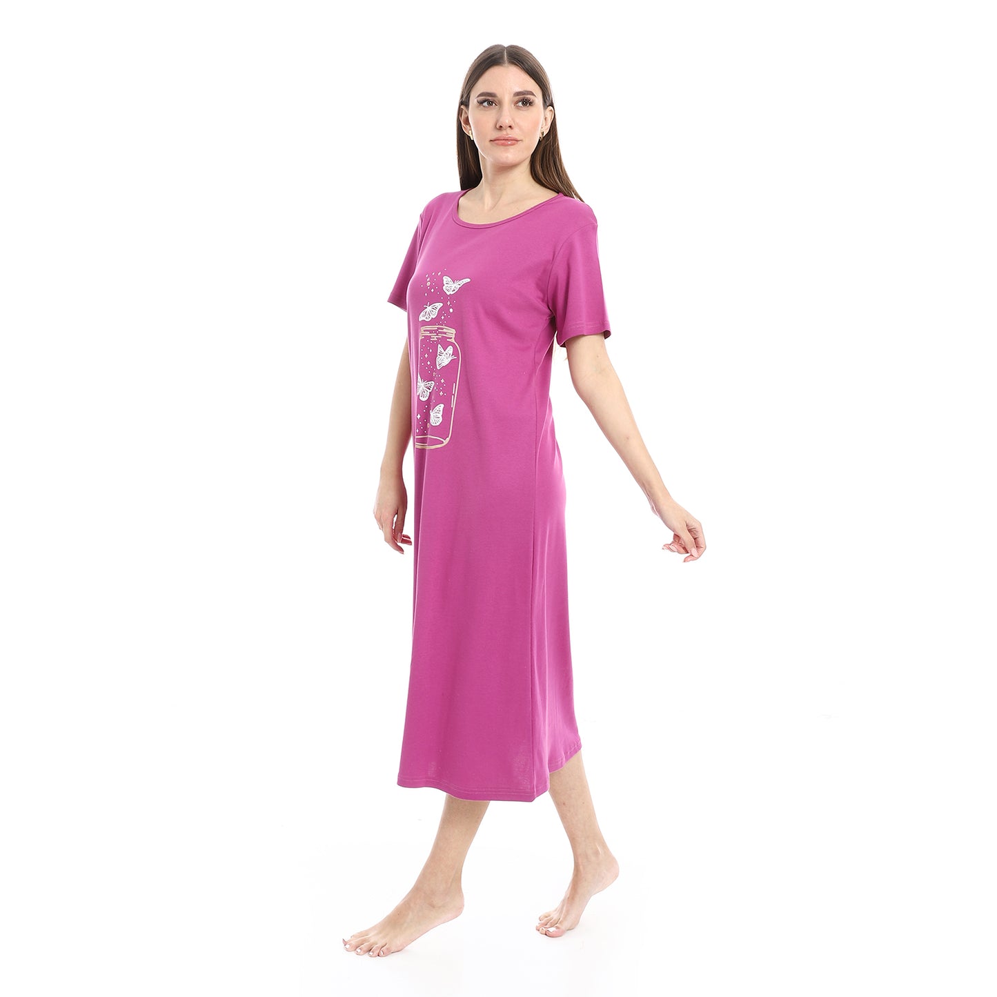 Short Sleeve Printed Nightgown
