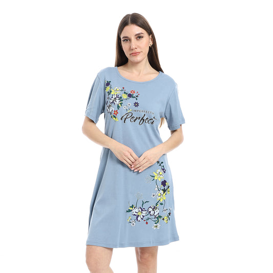 Printed Short Sleeve Nightgown