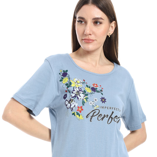 Printed Short Sleeve Nightgown