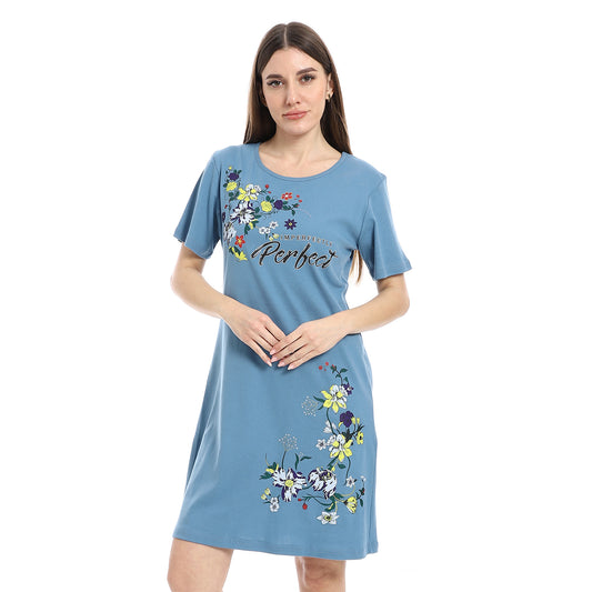 Printed Short Sleeve Nightgown