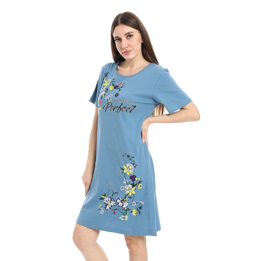 Printed Short Sleeve Nightgown